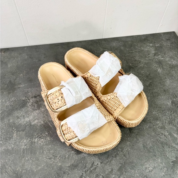 Loeffler Randall Women's Theo Raffia Sandals size 7 new tan - Picture 5 of 12